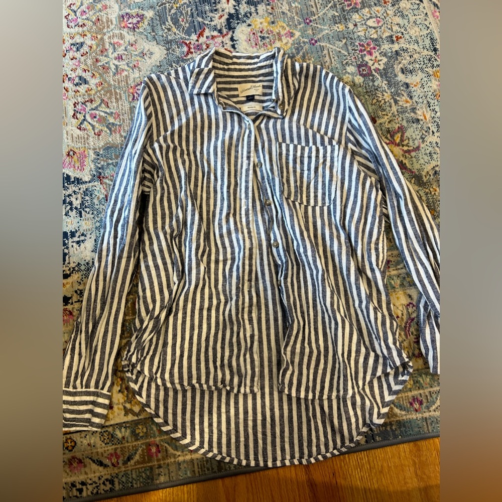 striped button up target blouse